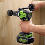 Дрель-шуруповерт ударная акк. Greenworks GD24DD140, 24V,б/щет,70/140Нм,Anti-kickback,1x4Ач,ЗУ,кор (3707607CUB)