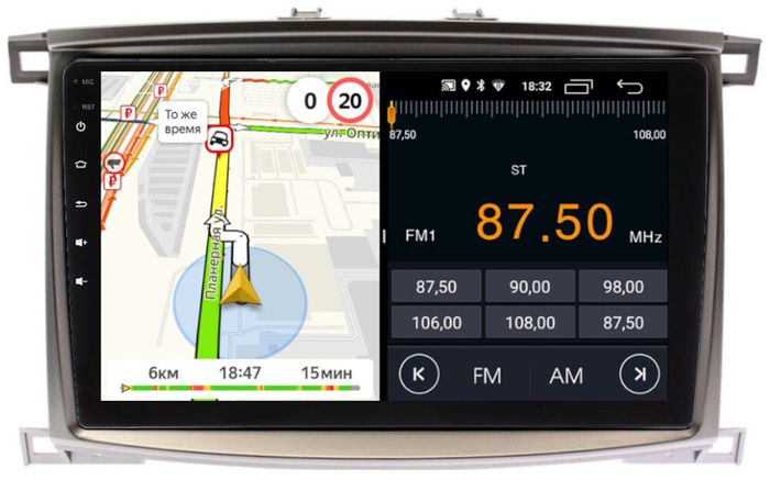 Магнитола для Toyota Land Cruiser 100, Lexus LX470 2002-2007 (экран климата снизу) - Parafar PF450LUX1FHD на Android 13, CarPlay, 4G SIM-слот