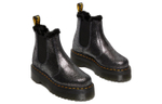 Dr. Martens 2976 Faux Fur Lined Metallic Platform Chelsea Boots "Black" Women"s