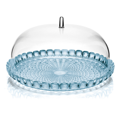 Блюдо сервировочное с крышкой tiffany, ?30 см, голубое
