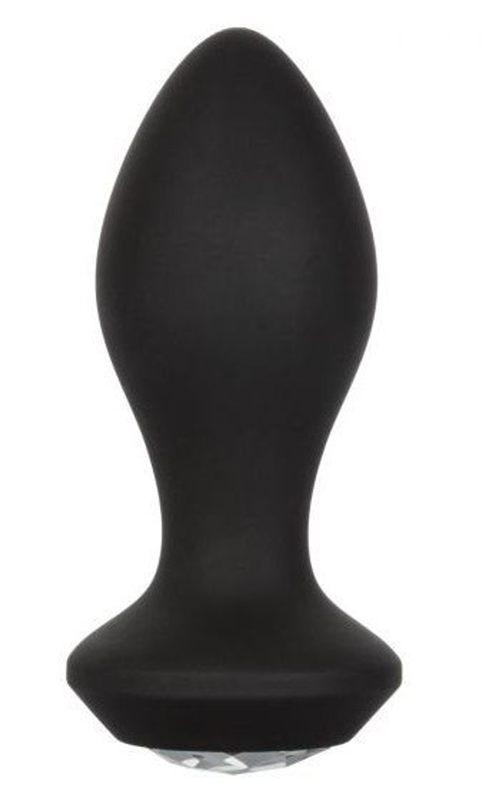 Черная анальная пробка с вибрацией и кристаллом Power Gem Vibrating Crystal Probe - 10,75 см. (Цвет: черный)