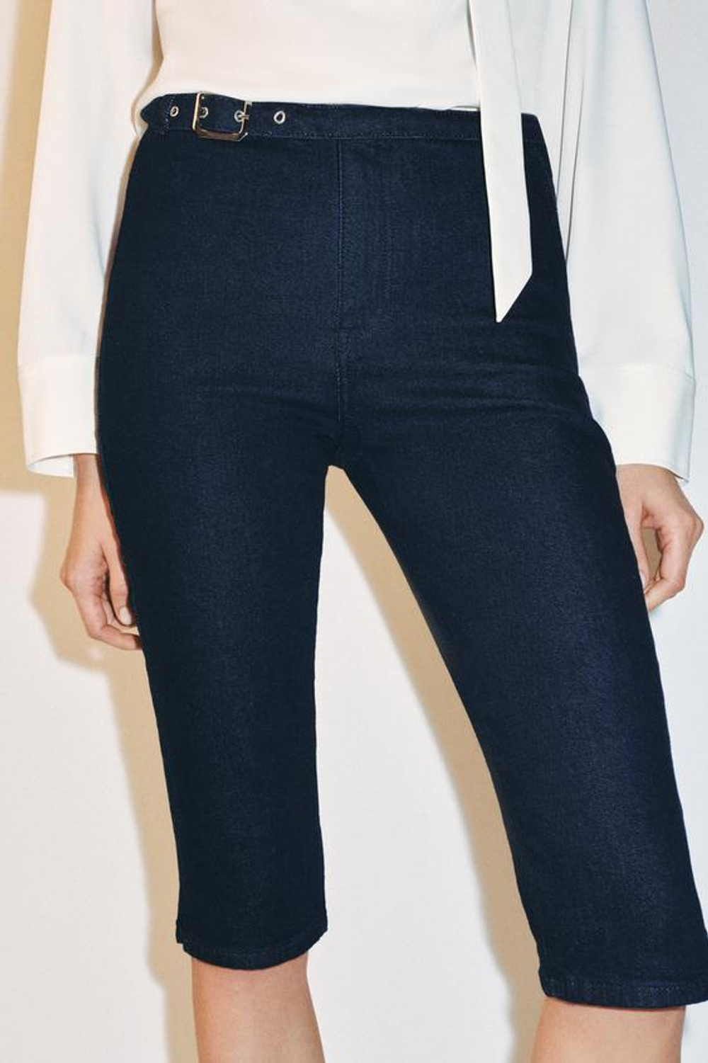 Джинсовые капри Z1975 с ремнём - ZARA