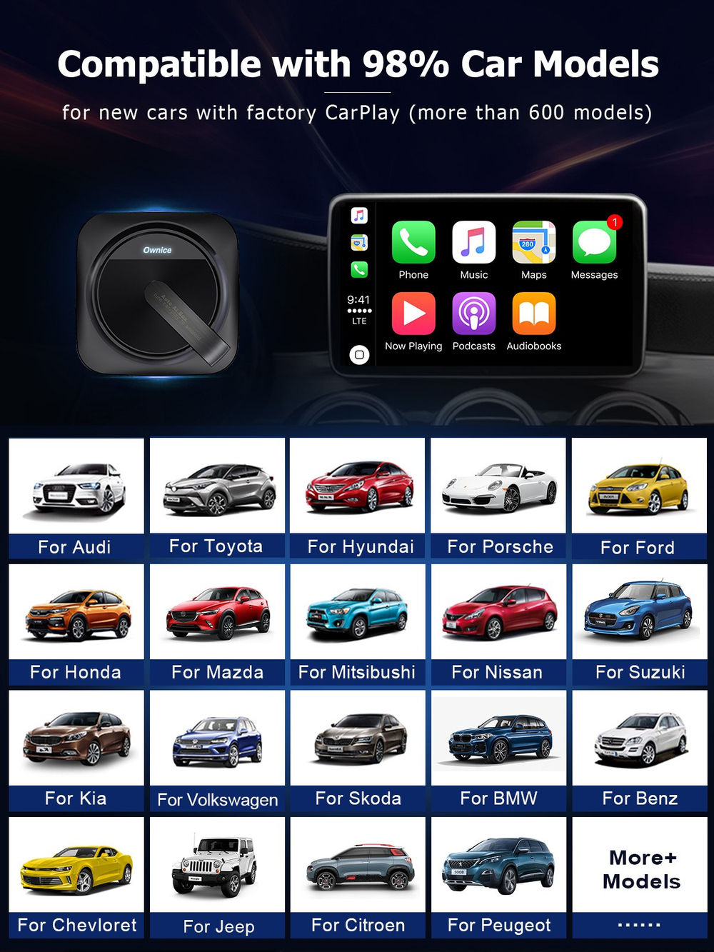 Android-блок для штатного CarPlay KUBERG OL-AI-A4