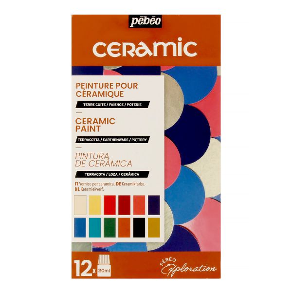 Набор красок Pebeo Ceramic Исследование по керамике и металлу 12 цв. 20 мл