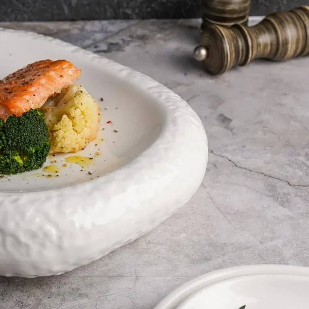 Блюдо овальное для подачи 28*23 см h5,7 см Organic белое фарфор P.L. Proff Cuisine [3]