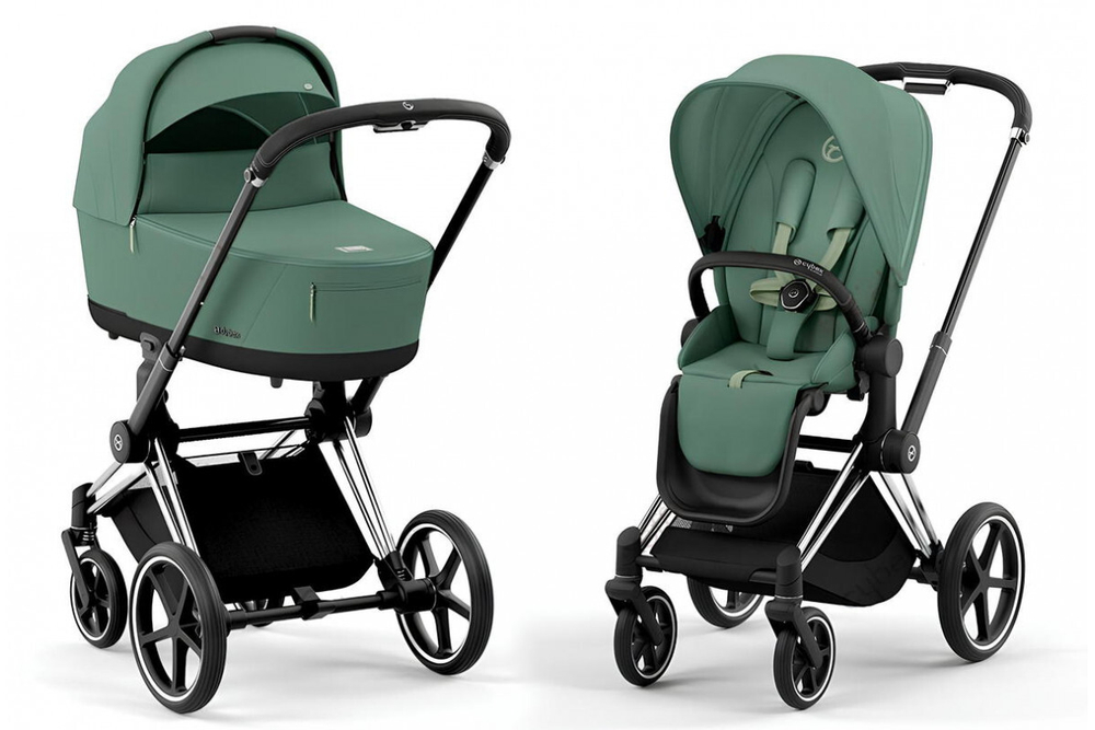 Коляска 2 в 1 Cybex Priam IV Leaf Green, шасси Chrome Black
