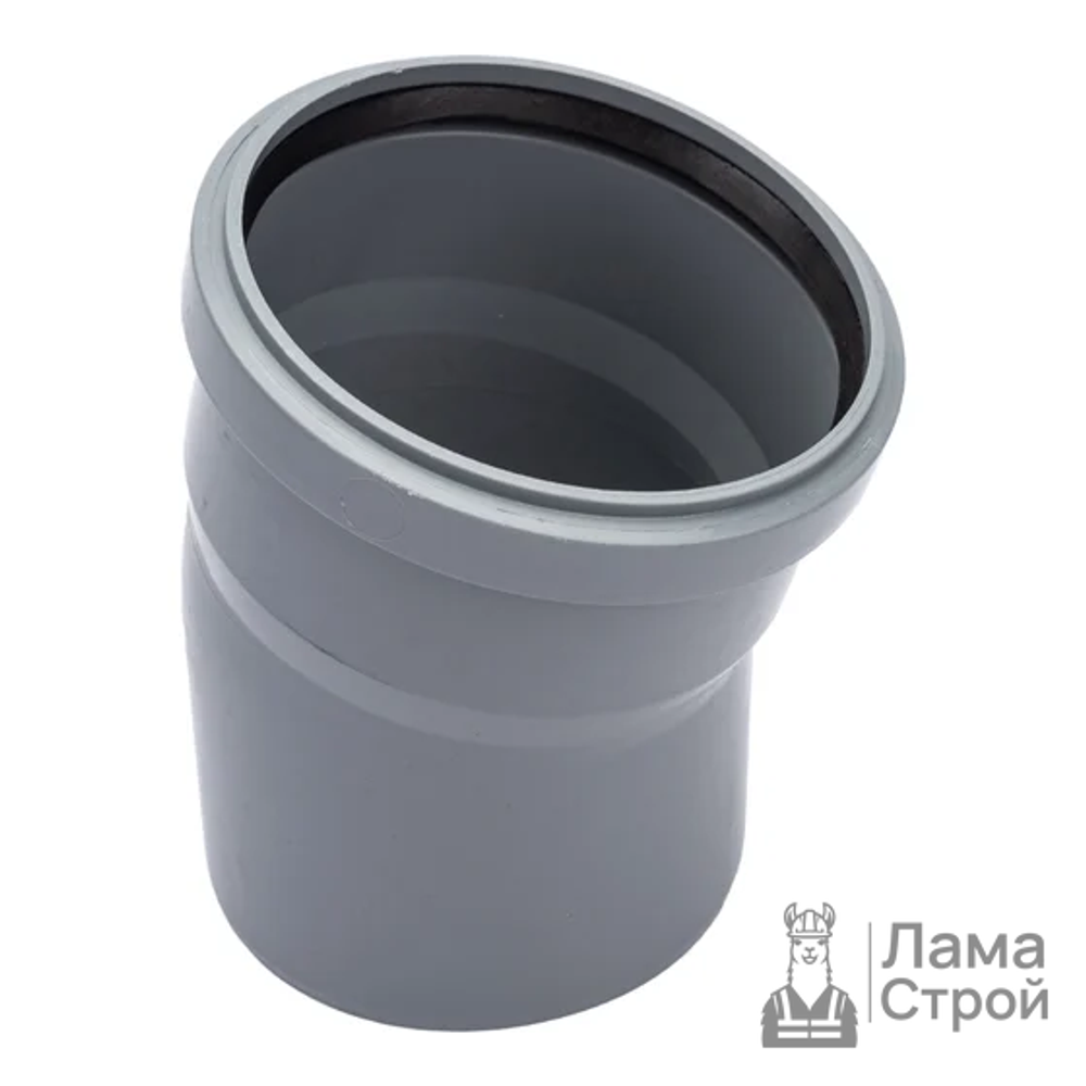 Отвод ПВХ 110/15 безнапорный серый