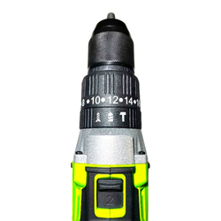 Дрель-шуруповерт аккумуляторная Greenworks GD24DD60K2, 24V, ударная, бесщеточная, c АКБ 2 А/ч и ЗУ + кейс, 3704107UA
