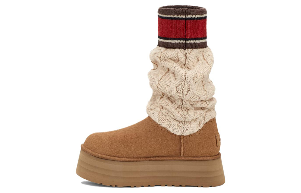 UGG Classic Sweater Letter Boot Chestnut Women"s