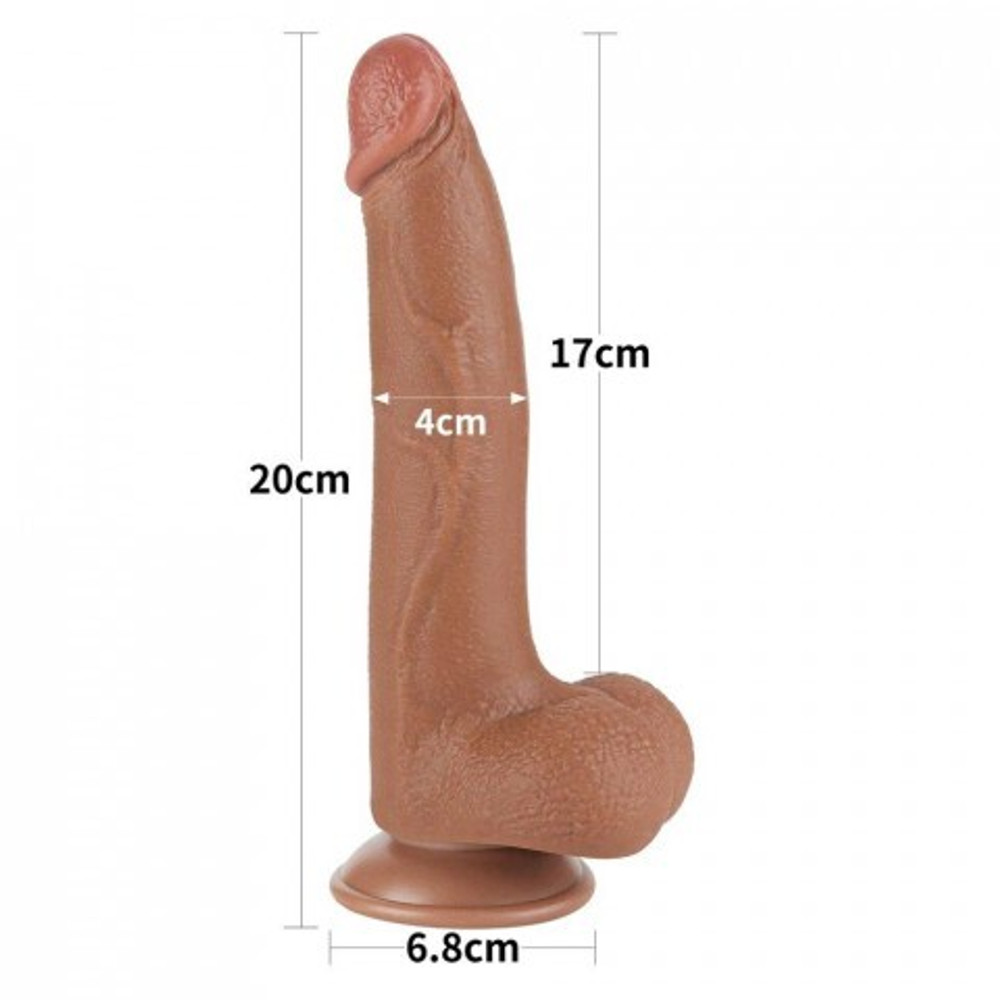 Реалистичный фаллоимитатор Lovetoy Sliding Skin (20×4 см) с двойной плотностью коричневый