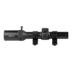 Прицел оптический BRITE LPVO 1-6X24 IR - вид сбоку, общий вид с рычагом кратности и кольцами