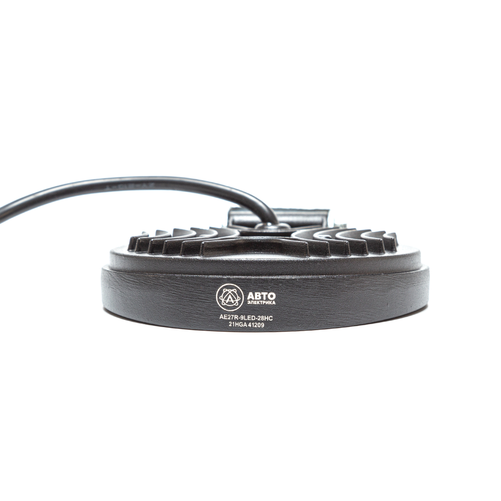 AE27R-9LED-28HC Фара светодиодная дополнительная, круглая SLIM 115х28х142, направленный свет, 9 диодов, крепление по центру, 27 Вт, 10-30 В