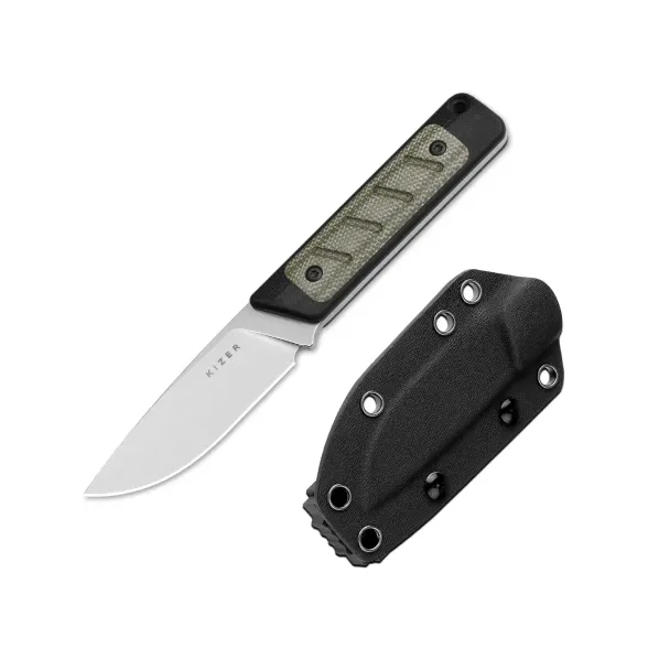 Цена наТуристический нож Kizer Smolt, сталь 14C28N, рукоять микарта/G10