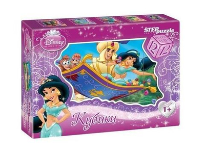 Кубики 12шт. Disney "Жасмин" (Степ пазл)