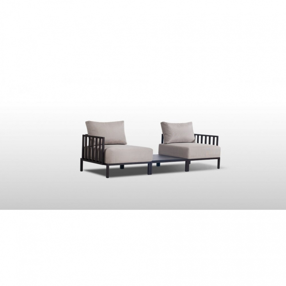 Модуль угловой Papatya Slim Stripe Corner Module (B), антрацит, светло-серый