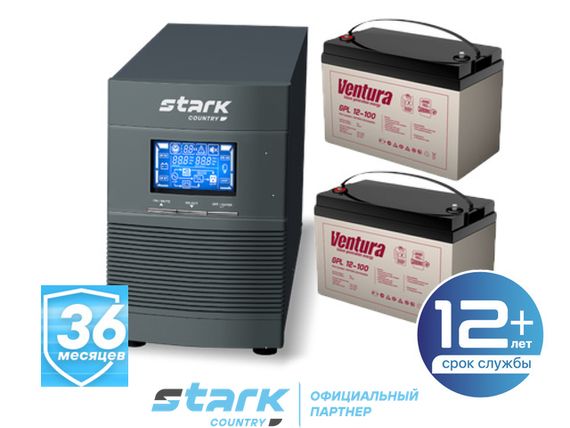 Комплект ИБП SC 1000 online + GPL 12-100 х 2 шт.