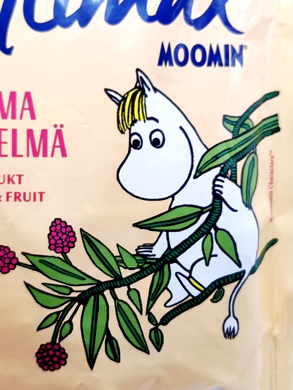 Жевательная резинка с малиной Fazer Xylimax Moomin (из Финляндии)