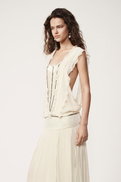 ZARA ПЛАТЬЕ С ВОЛАНАМИ — THE ITEM, ЭКРЮ