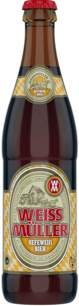 Пиво ВайсМюллер Хефевайсбир / WeissMuller Hefeweissbier 0.5 - стекло