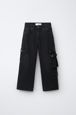ZARA ДЖИНСЫ МУЛЬТИКАРГО, ЧЕРНЫЙ