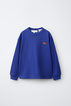 ZARA - FRUIT OF THE LOOM™ , ФУТБОЛКА С ВЫШИВКОЙ, СИНИЙ