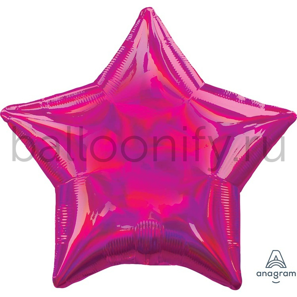 Фольгированная фигура, звезда, 19"/48СМ Переливы Magent