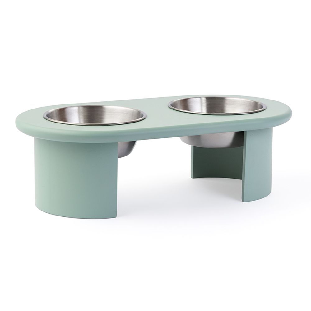 Миска двойная на подставке Плато мятного цвета из коллекции Pets Essential