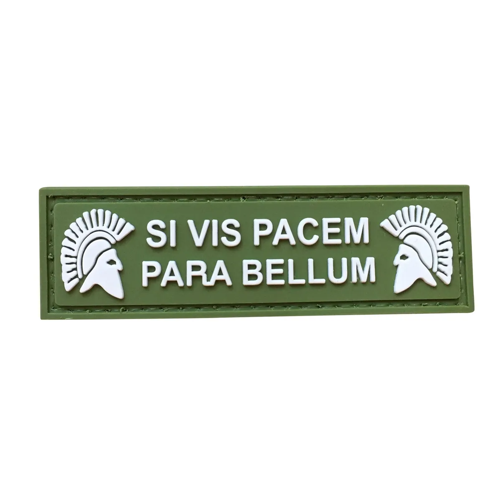Шеврон Si vis pacem parabellum PVC спартанец олива