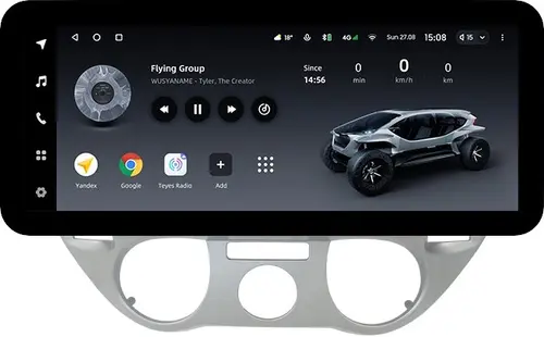 Магнитола для Hyundai i20 2009-2012 (кондиционер) - Teyes LUX ONE ROUND монитор 12.3" 2K QLED на Android 10, Быстрая, CarPlay, 4G SIM-слот