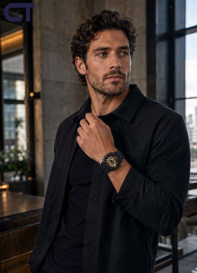 CASIO GA-010GB-1A9DR G-SHOCK мужские наручные часы — чёрно-золотая ударопрочная модель с 10-летней батареей