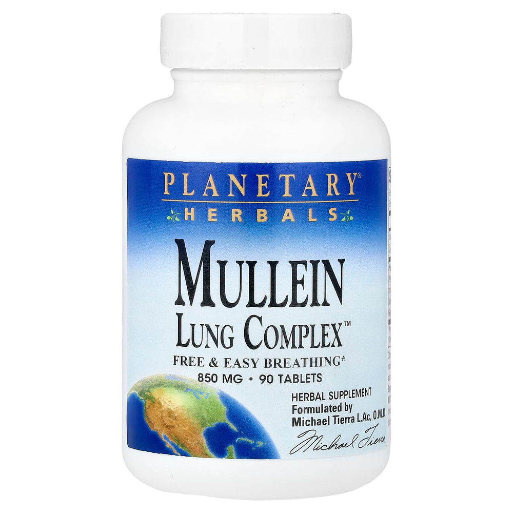 Planetary Herbals, Mullein, Lung Complex™, 90 таблеток
