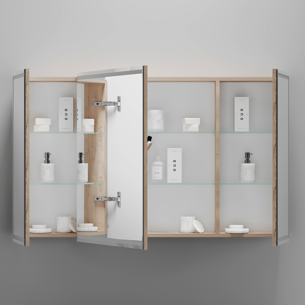 Зеркальный шкаф Sancos Mirror 1190x150х740 мм, с LED подсветкой, арт. MI120ECH