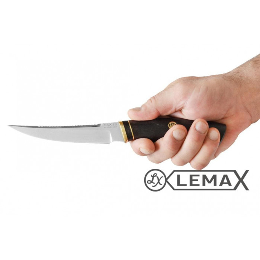 Нож рыбацкий Lemax 95Х18, чёрный граб