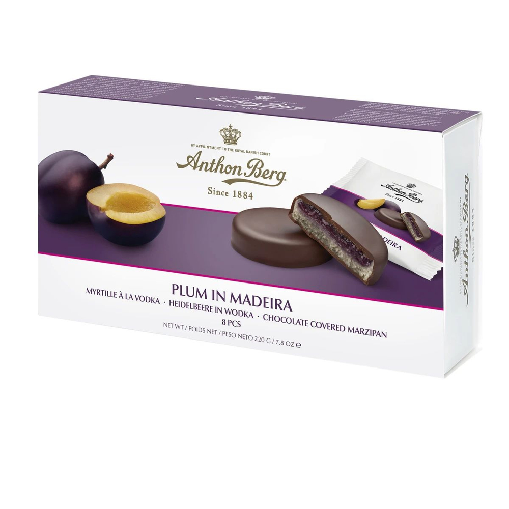 Конфеты шоколадные Anthon Berg Plum in Madeira Слива в Мадейре с марципаном, 220 г (из Финляндии)