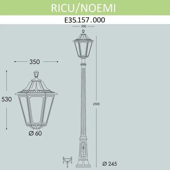 Наземный фонарь Noemi E35.157.000.WXH27 Fumagalli