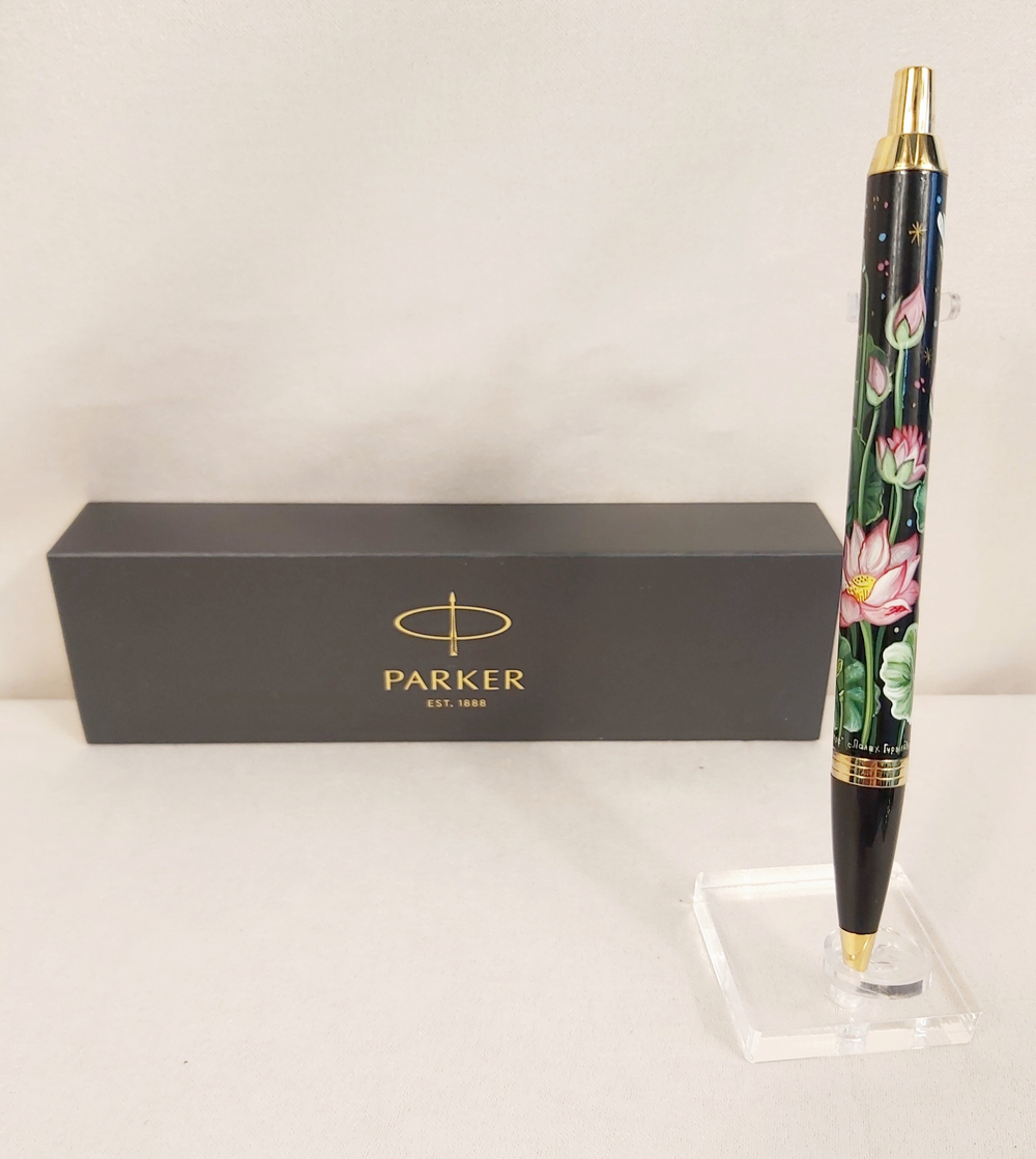 Коллекционная ручка Parker "Лотос" с ручной росписью Палех в коробке