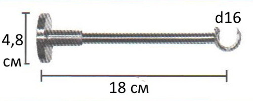 Карниз кованый рифленый Заглушка Ост d16 мм двухрядный с профилем Симпл, цвет белое золото