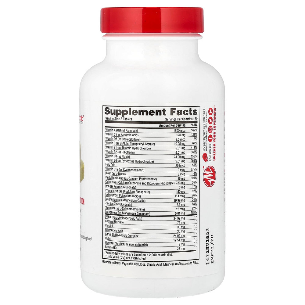 Metabolic Nutrition, Hair Skin & Nails, 90 таблеток