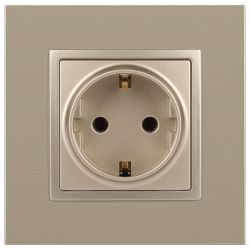 Розетка ЭРА Elegance 14-2101-04 с заземлением 2P+E Schuko 16A-250В IP20 шампань | Эра Elegance
