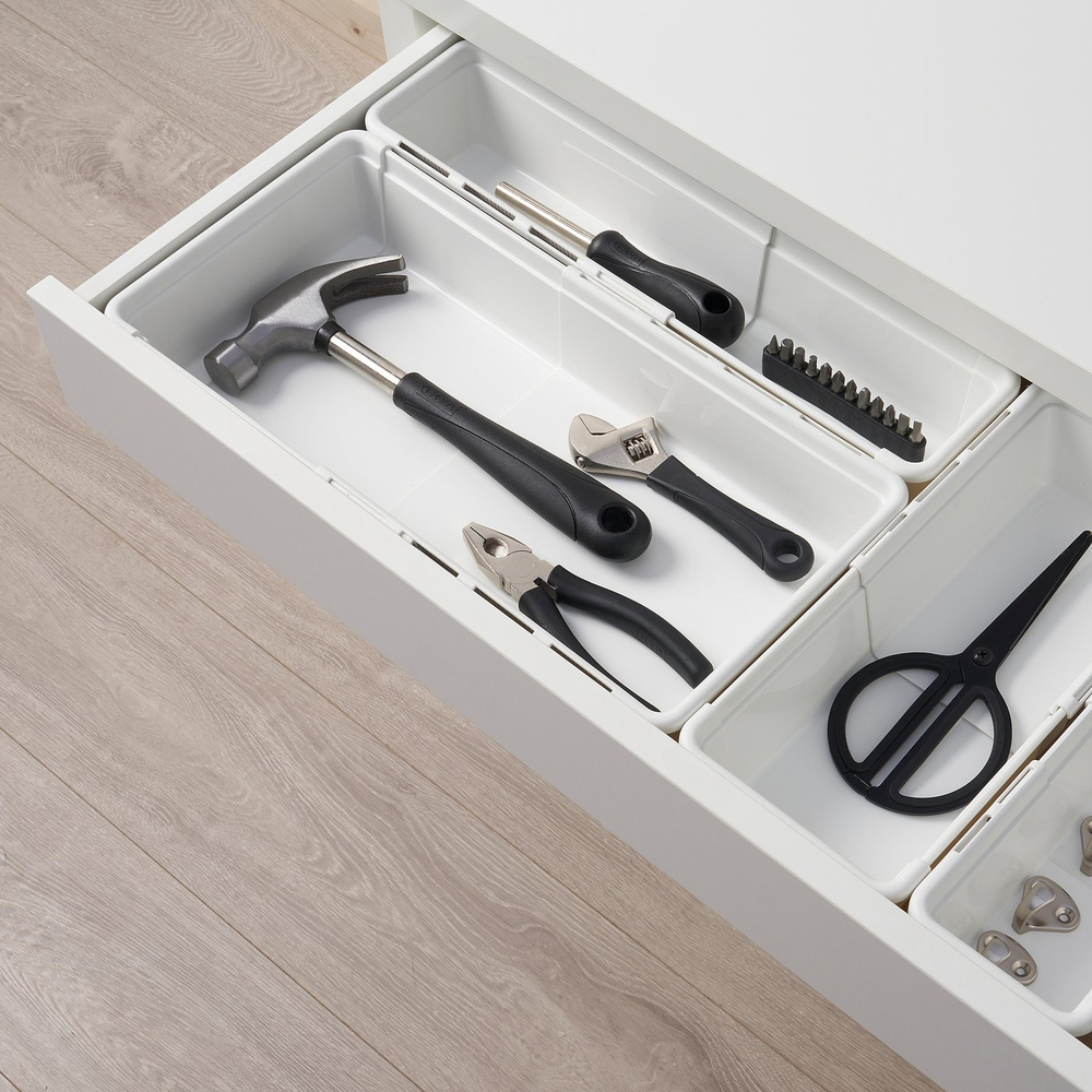 IKEA KACKLA  (ИКЕА КАКЛА)  -  Раздвижной контейнер - белый 25-38x9 см