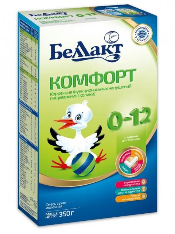 Смесь Беллакт КОМФОРТ 0-12 350 г с рожд пач.