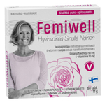 Femiwell c фитоэстрогенами (изофлавонами сои, красный клевер) и витамин Е, 60 табл. (из Финляндии)