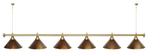Лампа STARTBILLIARDS 6 пл. (плафоны зеленые,штанга золотая,фурнитура золото)
