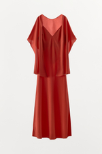 ДЛИННОЕ ПЛАТЬЕ ИЗ ЖОРЖЕТА С НАКИДКОЙ — ZARA
