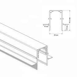 Шинопровод встраиваемый магнитный для ГКЛ12,5 мм Crystal Lux CLT 0.123 02 L3000 BL