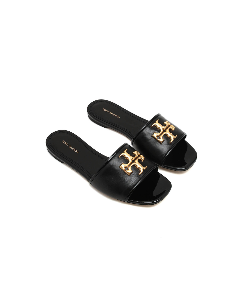 Кожаные шлепанцы eleanor TORY BURCH - черный(88744)