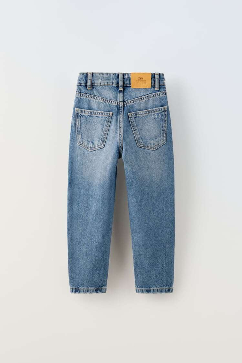 ZARA ДЖИНСЫ MOM FIT, СИНИЙ
