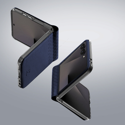 Чехол синего цвета из кожи для Samsung Galaxy Z Flip 8, серия Bril Series Case от Dux Ducis