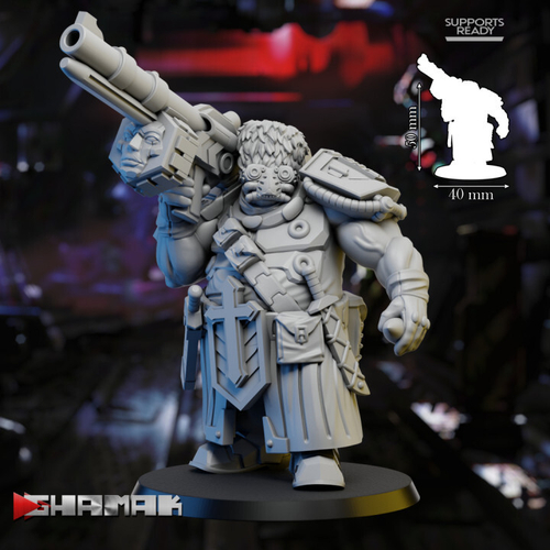 Astra Militarum Vostroyan Firstborn Ogryn Огрин №10 с дробовиком миниатюра для dnd, днд, pathfinder, фентези, Настольная игра, НРИ, Варгейм, РПГ