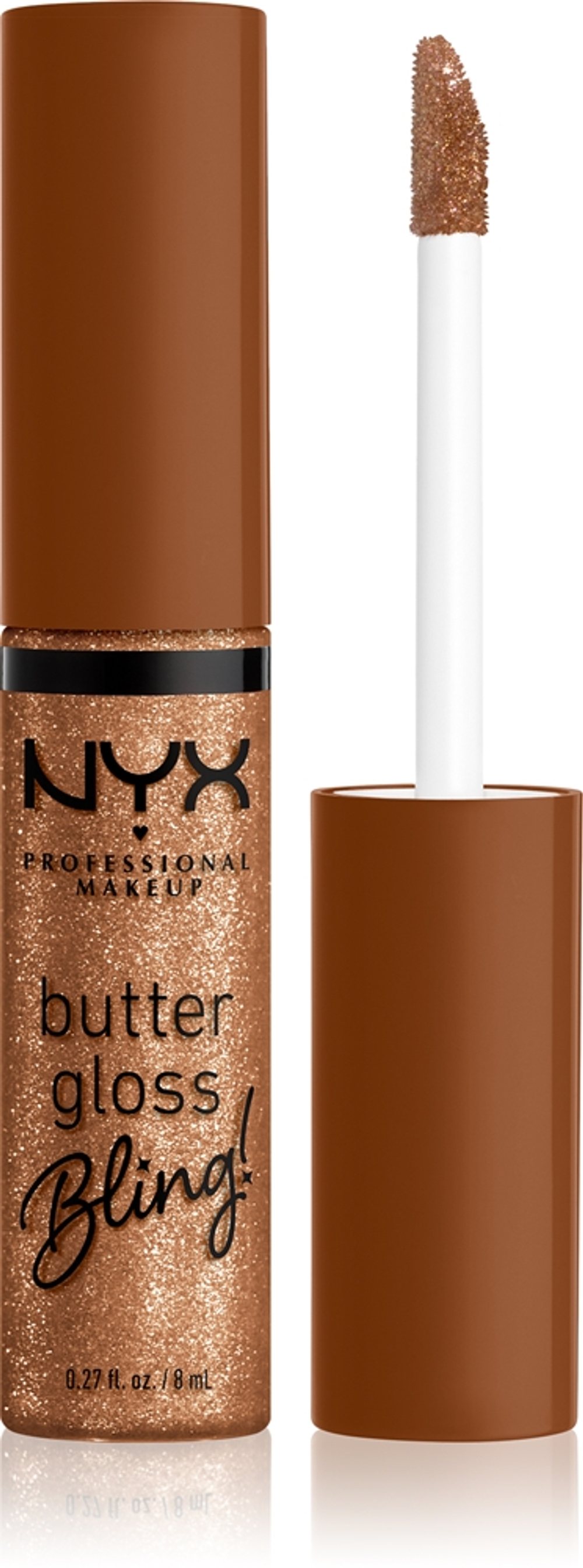 NYX Professional Makeup Butter Gloss Bling - Блеск для губ с блестящими частицами оттенок 04 Pay Me In Gold, 8 ml